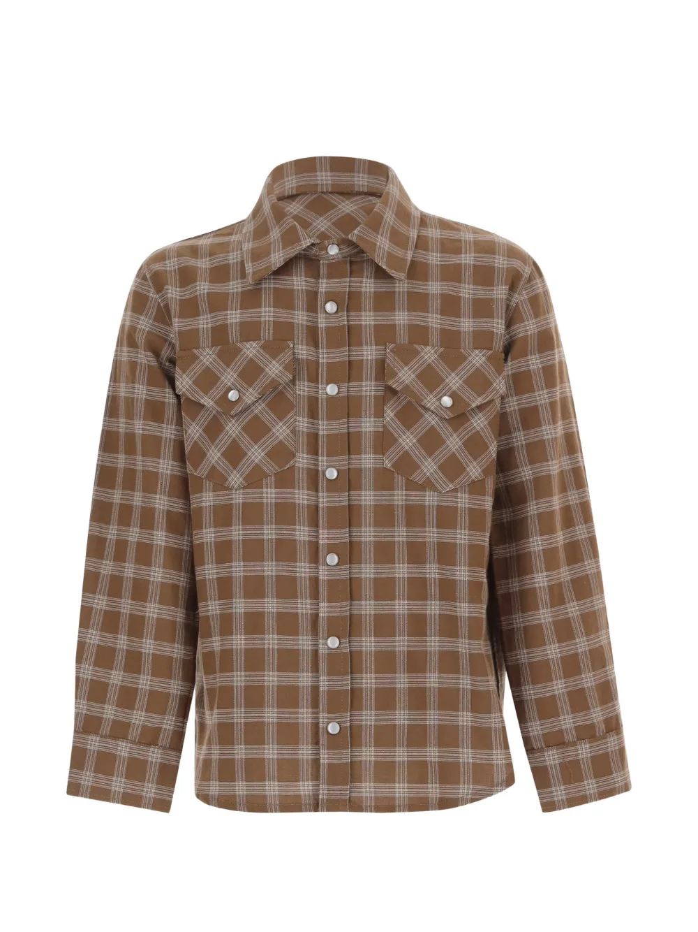 Babe And Tess check-print chest-pockets shirt - Marrone