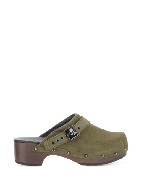 Scholl stud-embellished suede clogs