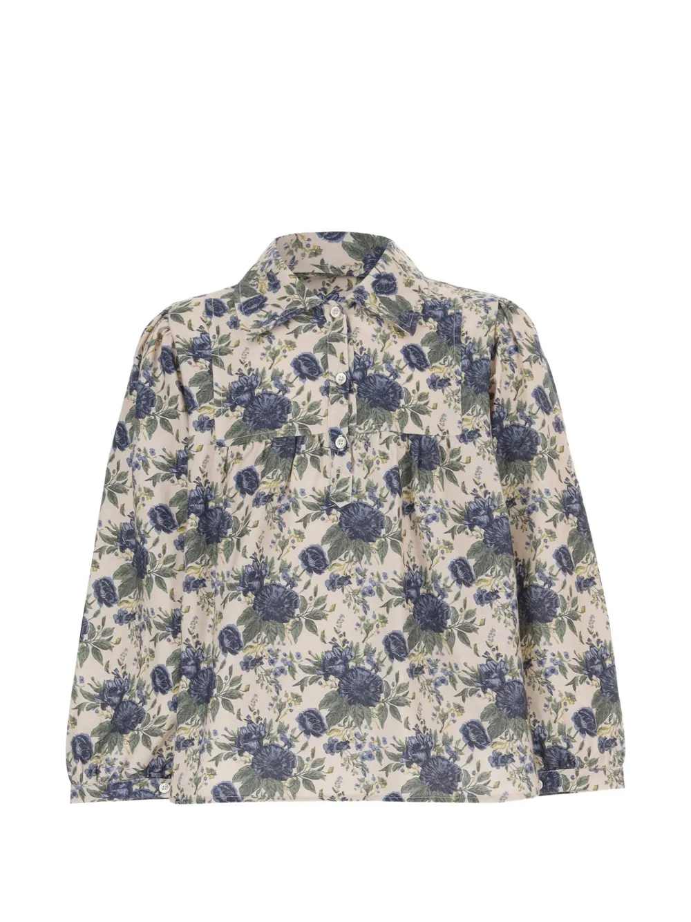 Babe And Tess floral-print long-sleeve blouse - Toni neutri