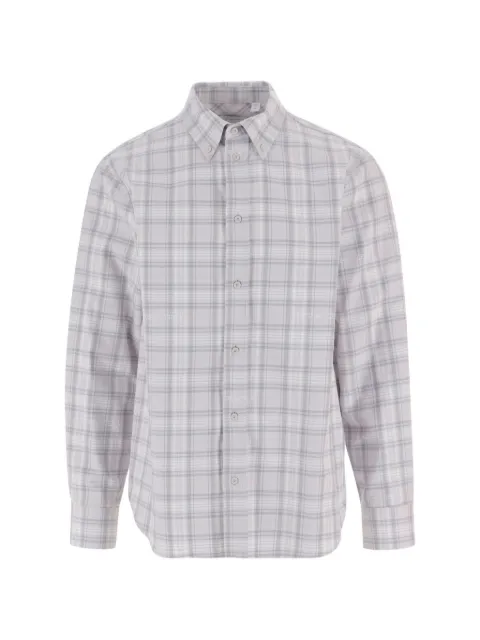 Off-White check logo-print cotton shirt