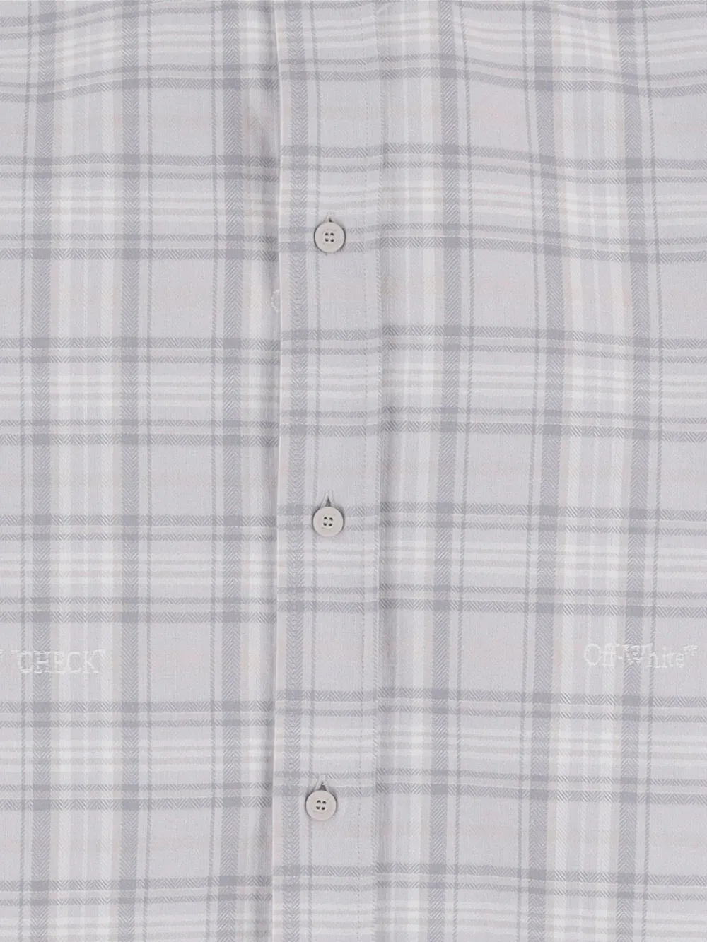 Off-White Geruit katoenen overhemd met logo-print Grijs