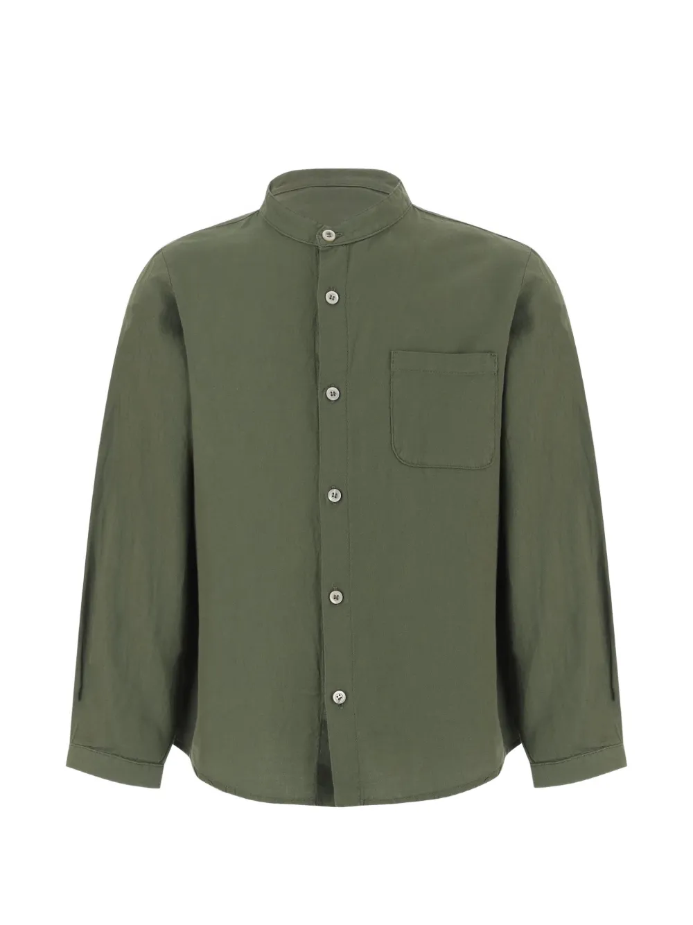 Babe And Tess chest-pocket mandarin-collar shirt - Verde
