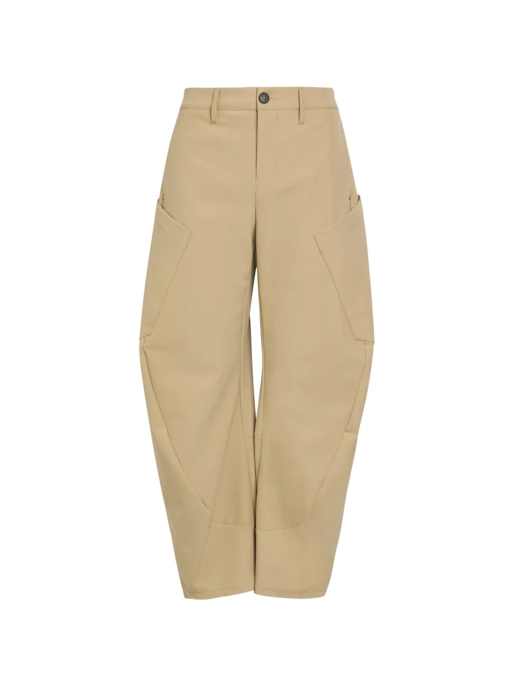 High Panelled Cargo Pants In Brown