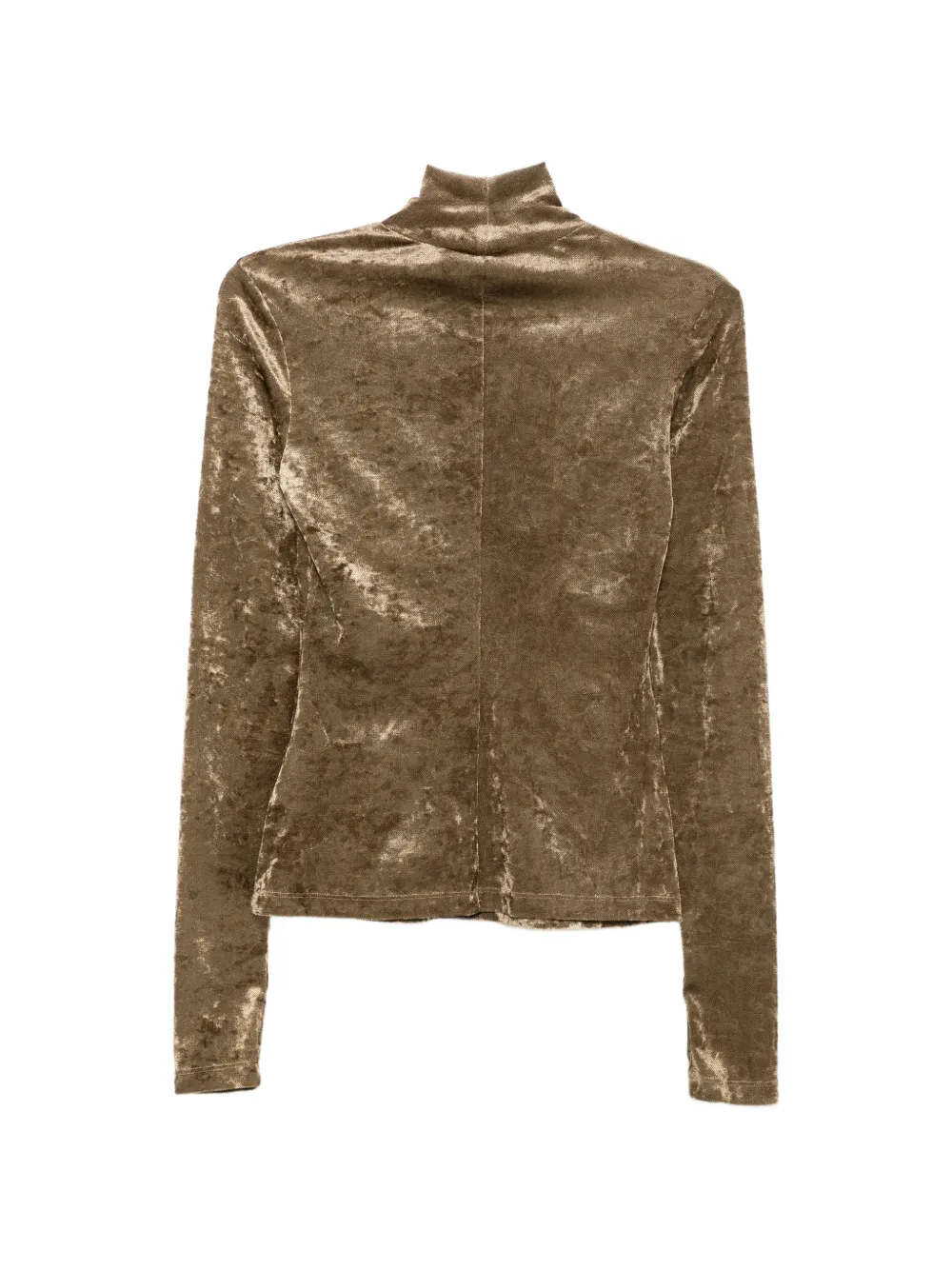 Just Cavalli T-shirt met fluweel-effect en ruches Bruin