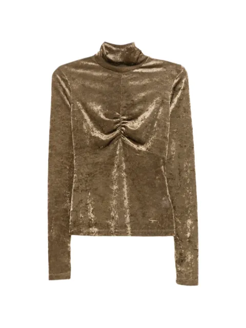 Just Cavalli ruched velvet-effect T-shirt