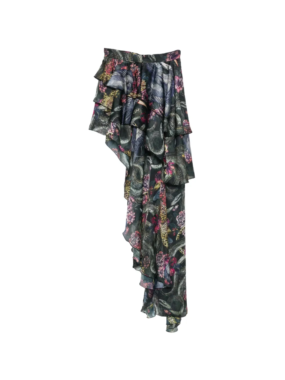 Just Cavalli Rok met asymmetrische zoom en ruches Zwart