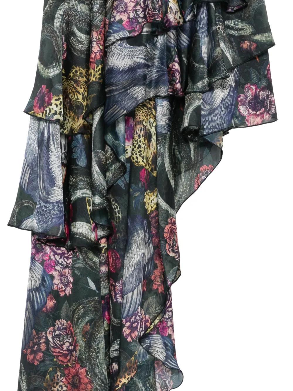 Just Cavalli Rok met asymmetrische zoom en ruches Zwart