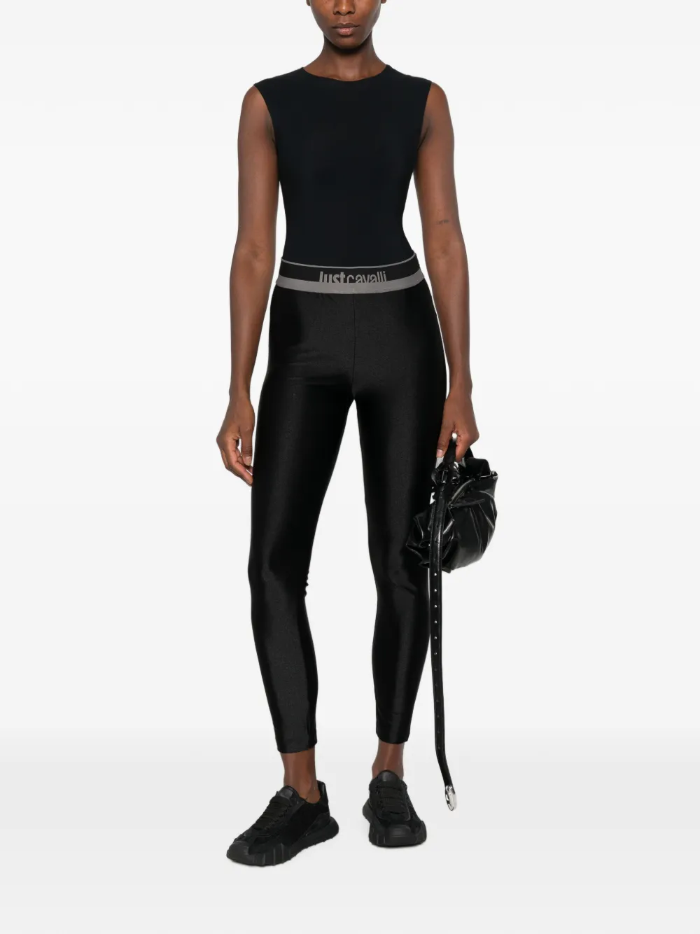 Just Cavalli Legging met logoband Zwart