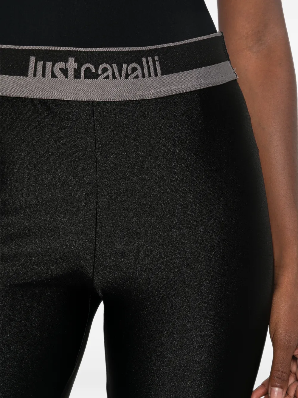 Just Cavalli Legging met logoband Zwart