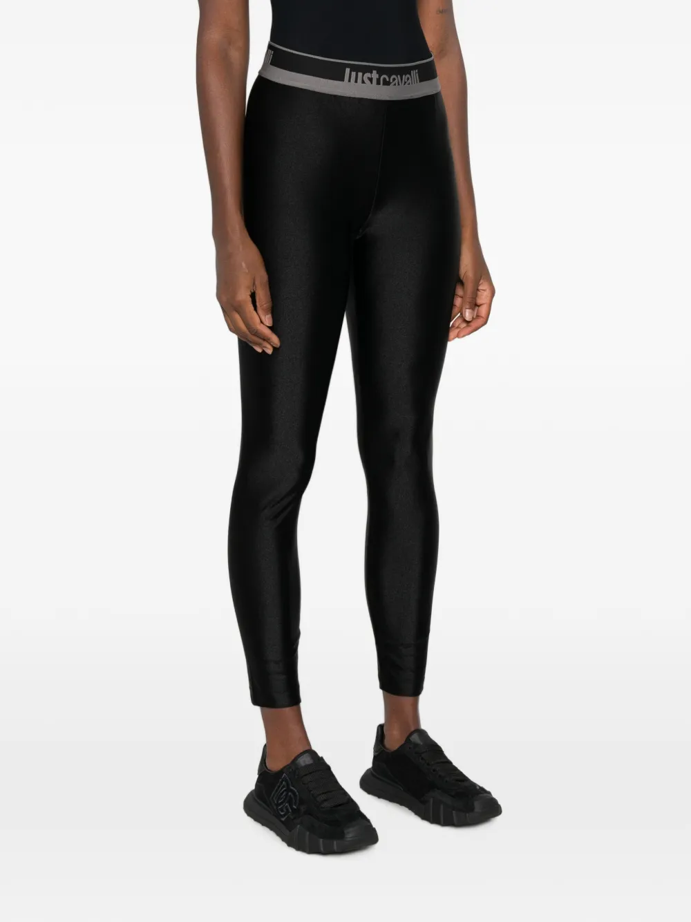 Just Cavalli Legging met logoband Zwart