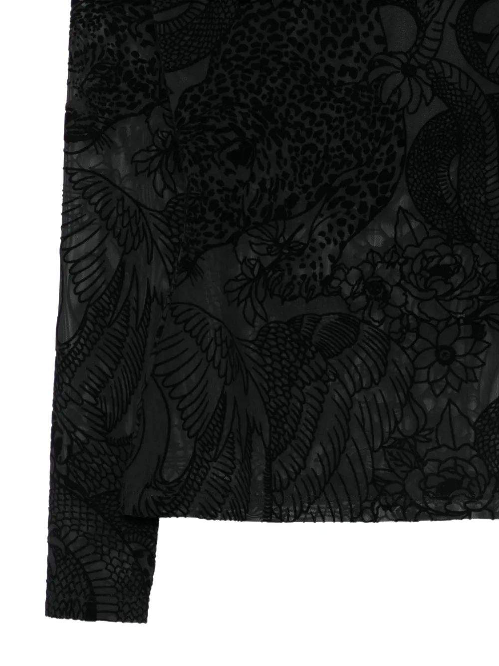 Just Cavalli T-shirt met devoré dieren-patroon Zwart