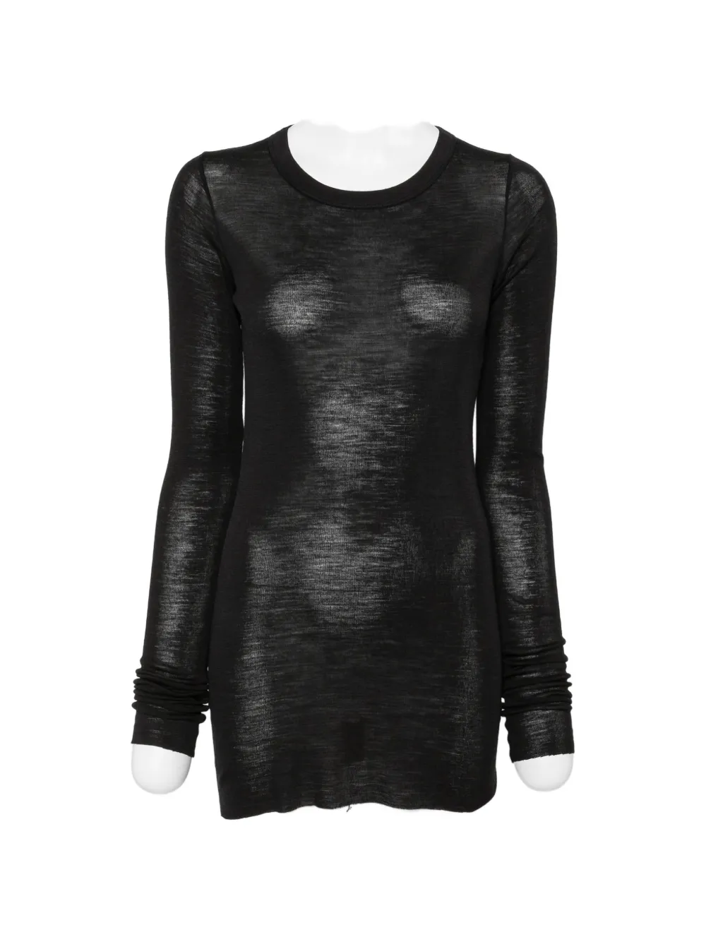 Rick Owens T-shirt a coste - Nero