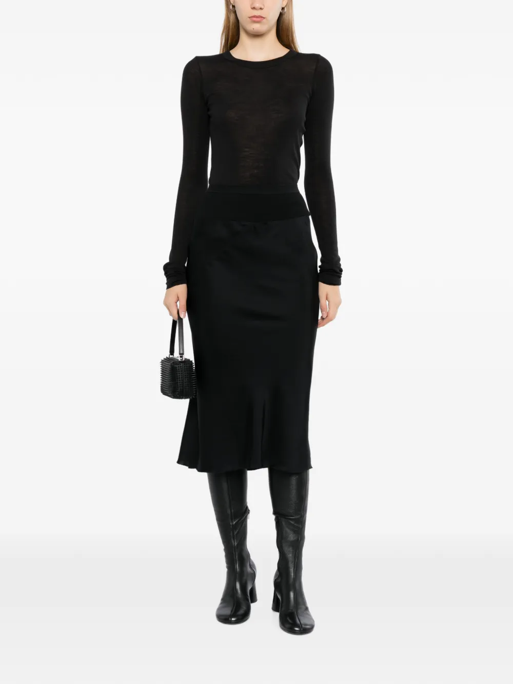 Rick Owens Geribbeld T-shirt Zwart