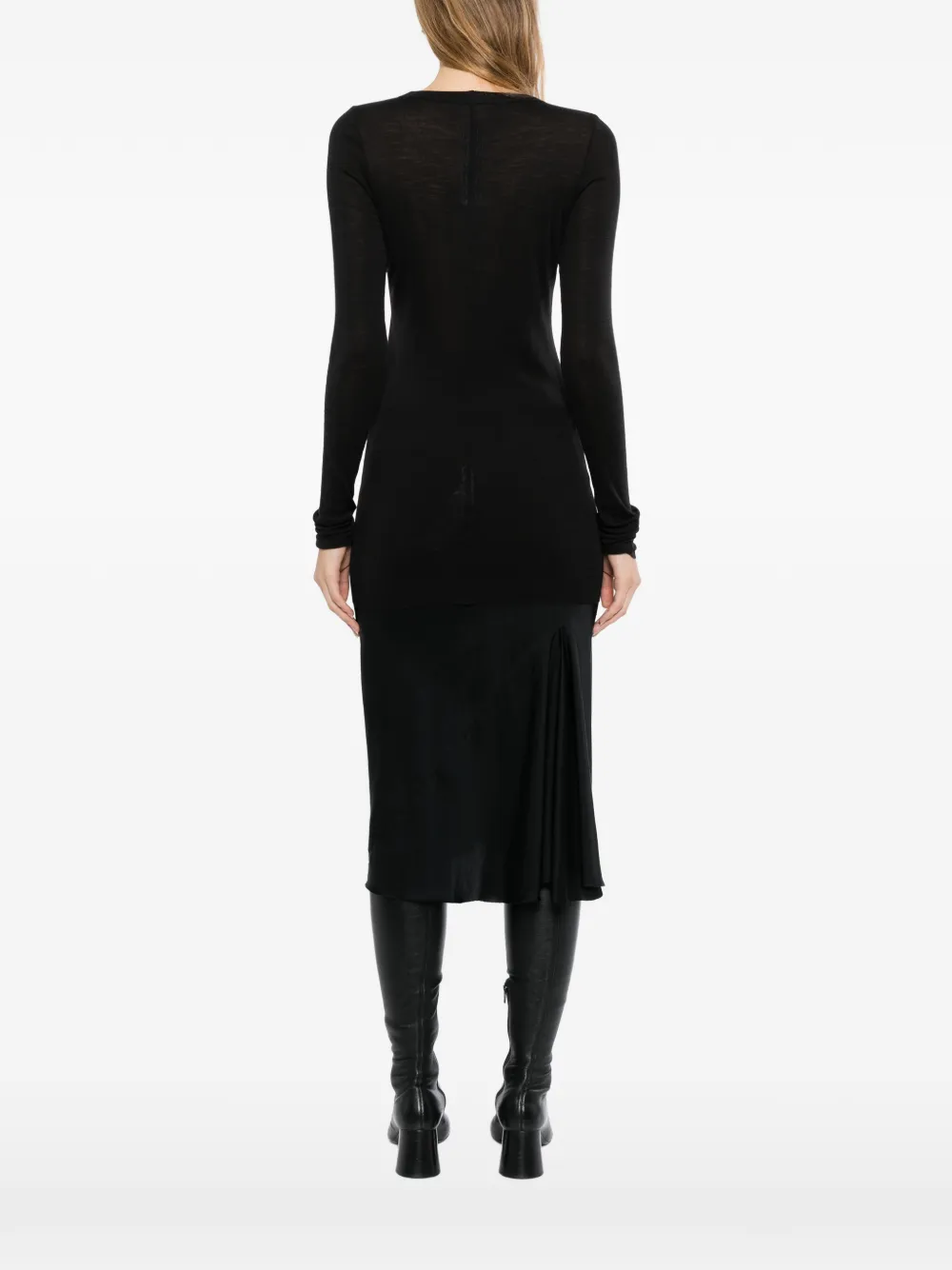 Rick Owens Geribbeld T-shirt Zwart