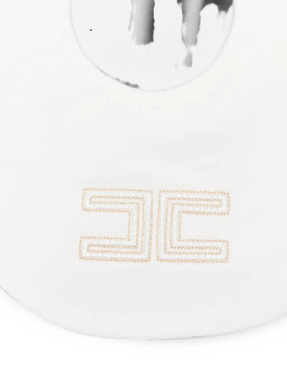Elisabetta Franchi La Mia Bambina Slabbetje met geborduurd logo Wit