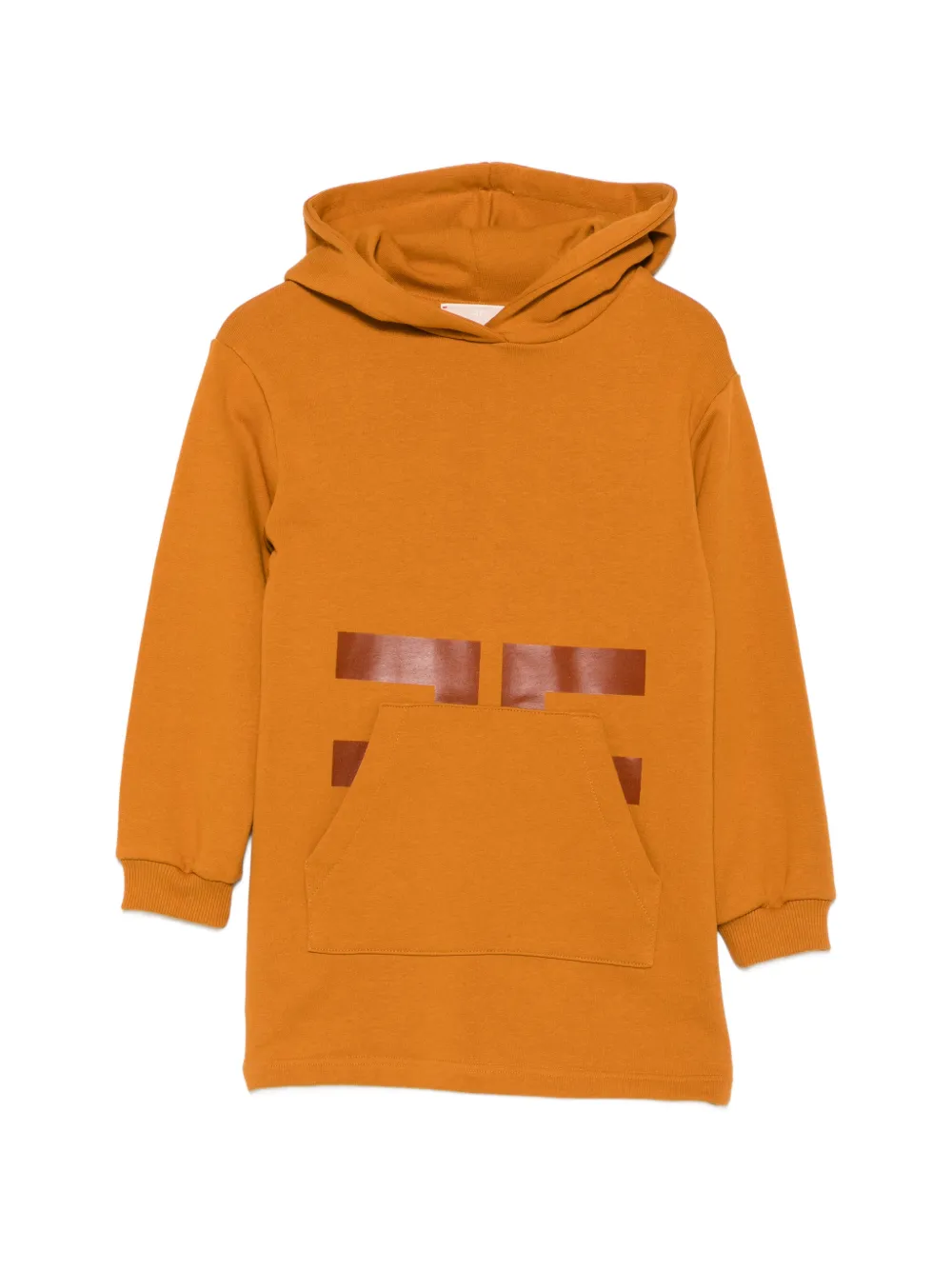 Elisabetta Franchi La Mia Bambina Hoodie-jurk met logoprint Geel
