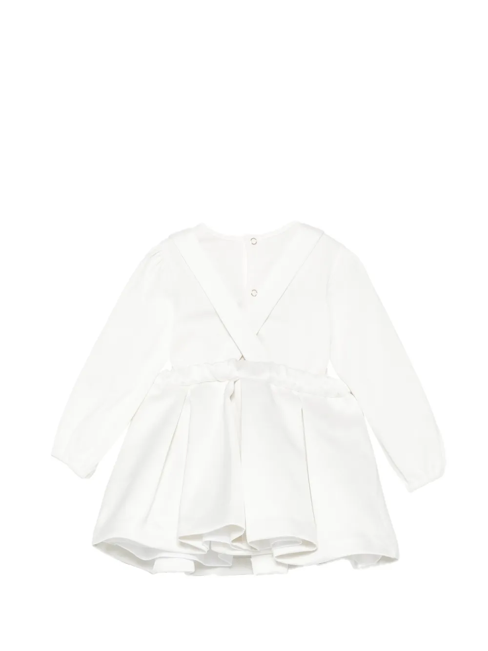 Elisabetta Franchi La Mia Bambina bow-detail pleated dress Wit