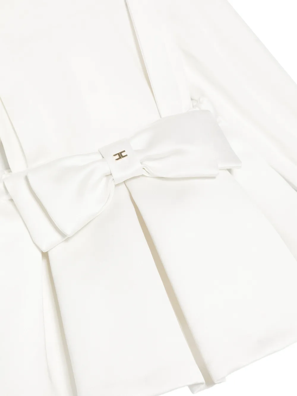 Elisabetta Franchi La Mia Bambina bow-detail pleated dress Wit