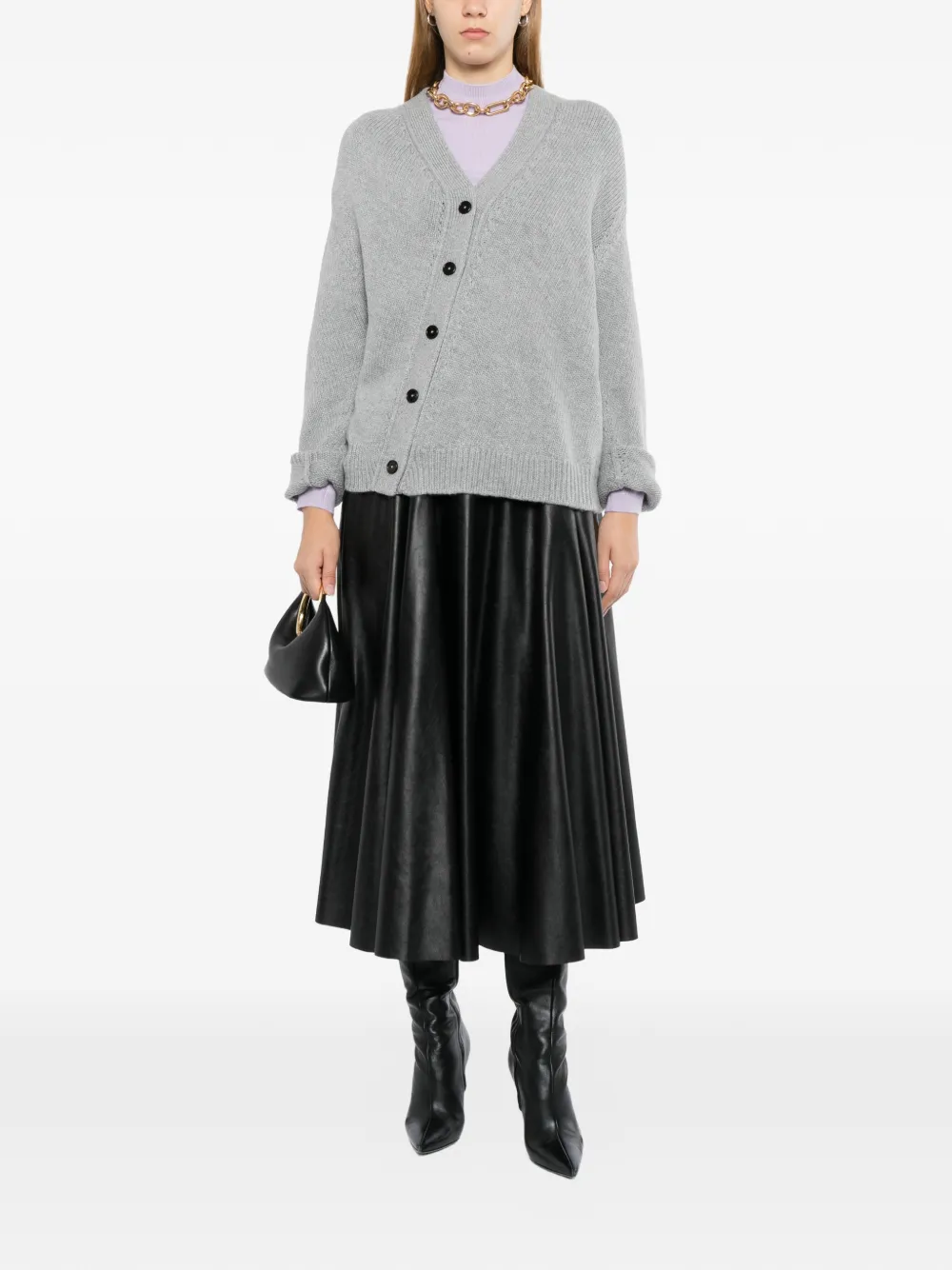 Jil Sander Vest met V-hals en diagonale knopen Grijs