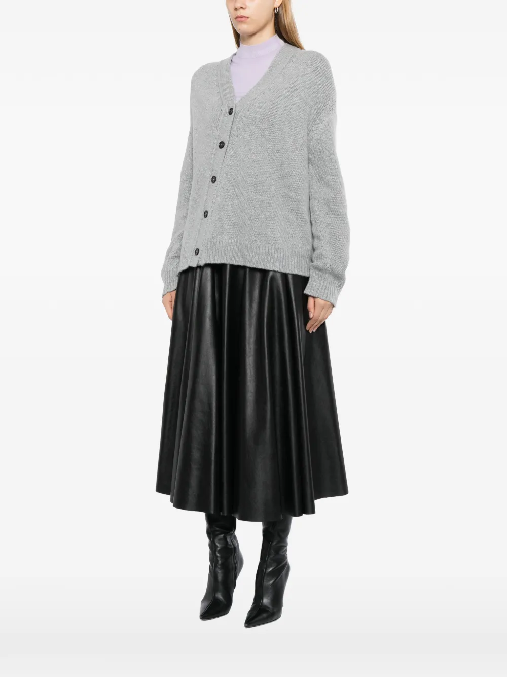 Jil Sander Vest met V-hals en diagonale knopen Grijs