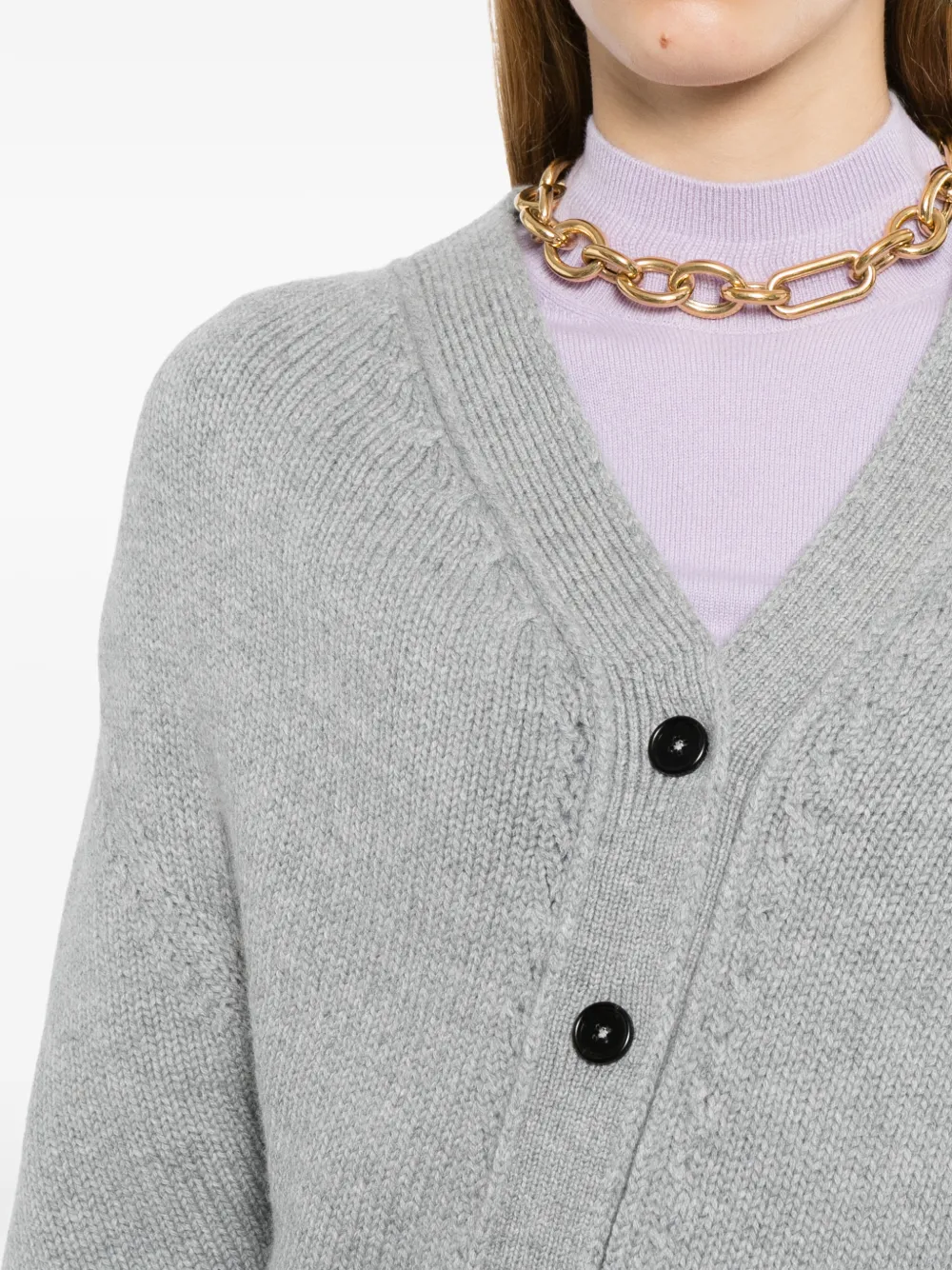 Jil Sander Vest met V-hals en diagonale knopen Grijs