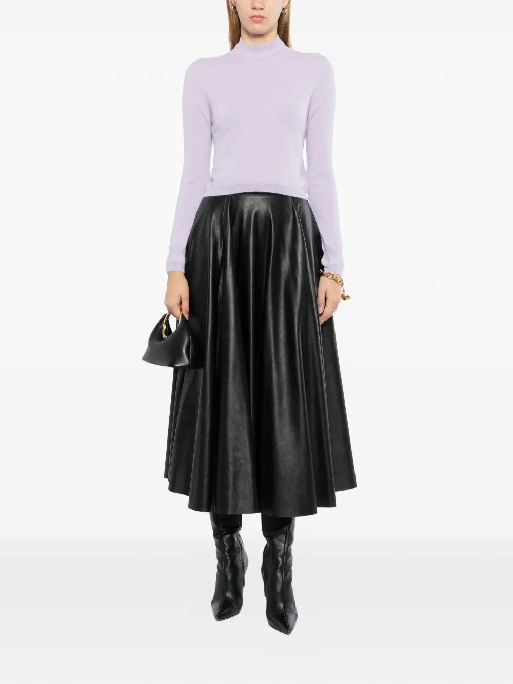 Jil Sander Kasjmier trui met hoge hals Paars