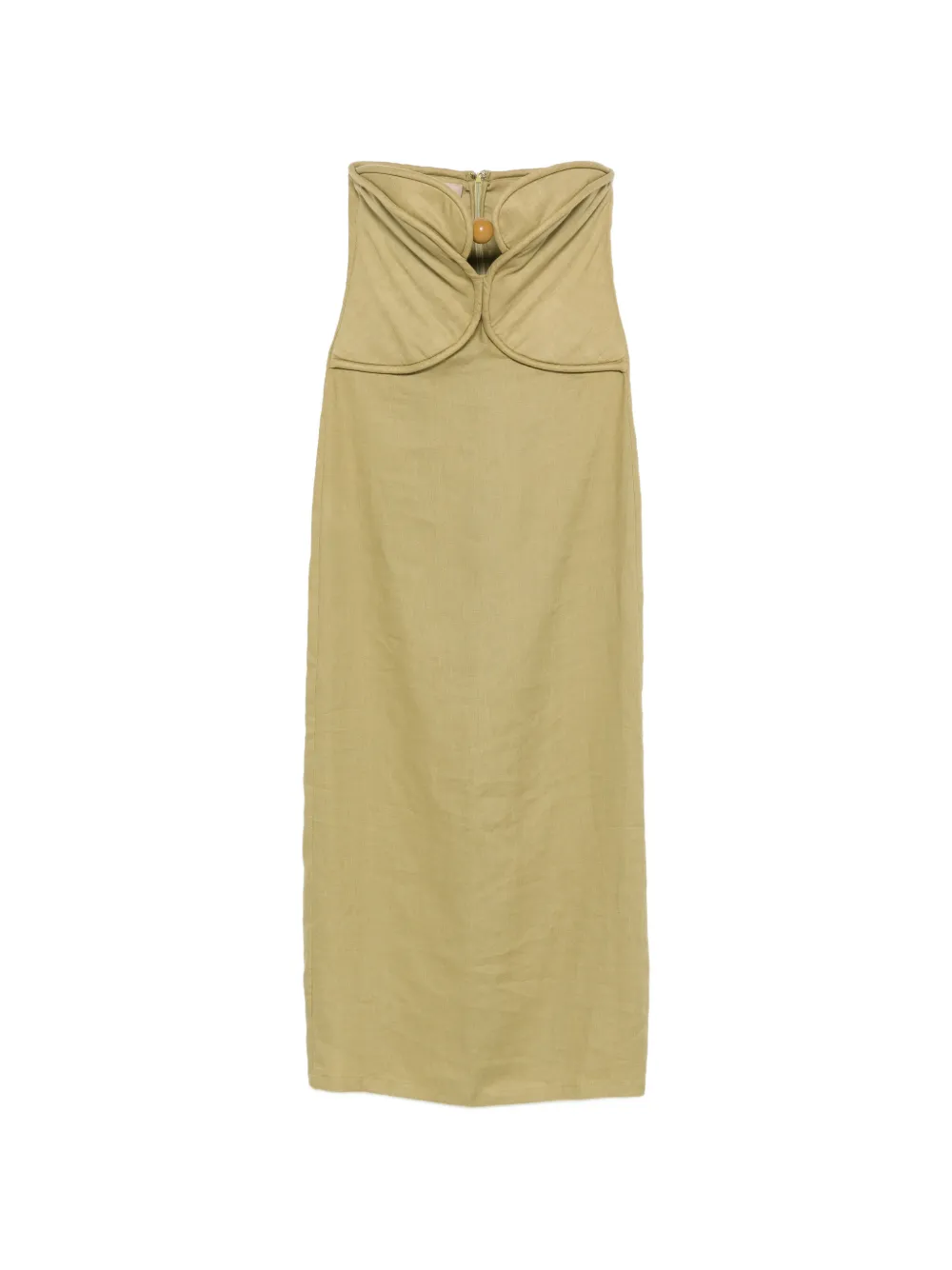 Adriana Degreas Strapless Bead-detail Maxi Dress In Green