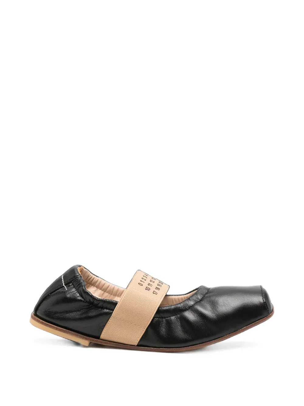 MM6 Maison Margiela Kids logo-print elasticated-strap ballet flats - Nero