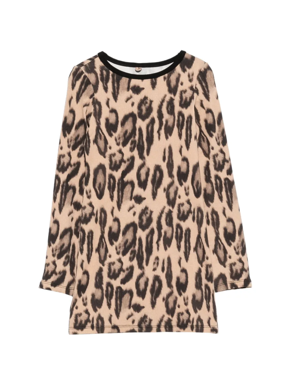 Stella McCartney Kids leopard-print ribbed dress - Toni neutri