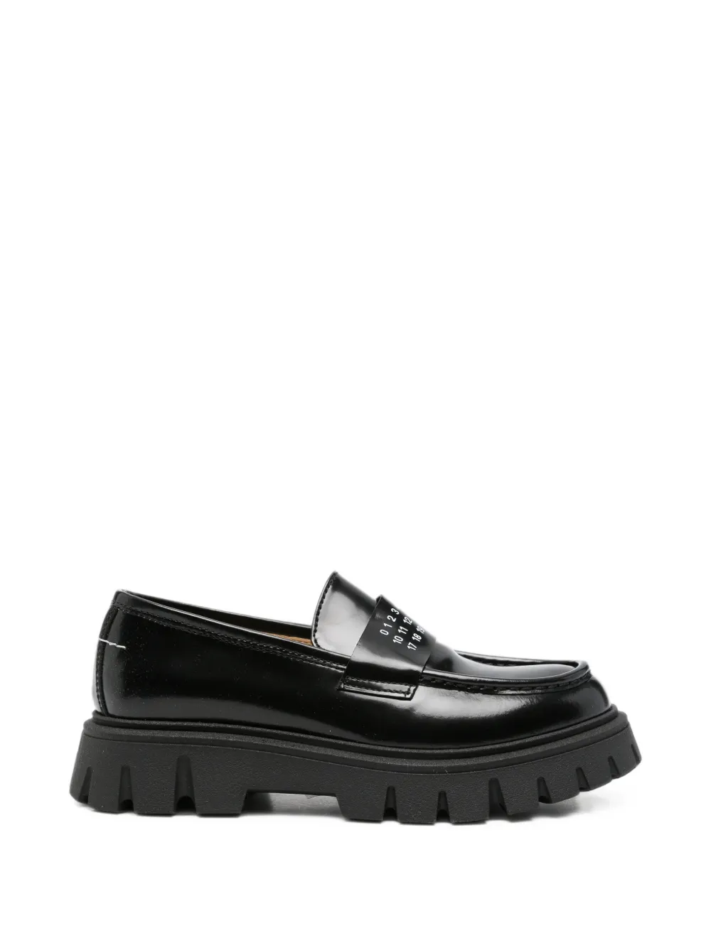 MM6 Maison Margiela Kids logo-print loafers - Nero