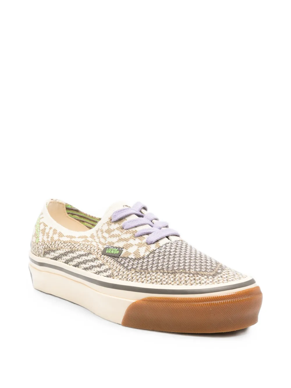 Vans LX Authentic check-pattern knit sneakers Beige