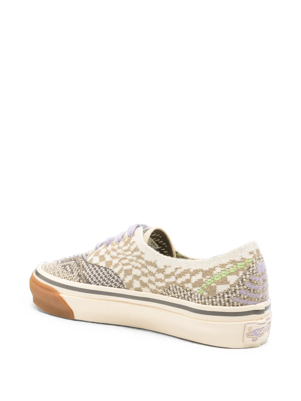 Vans LX Authentic check-pattern knit sneakers Beige