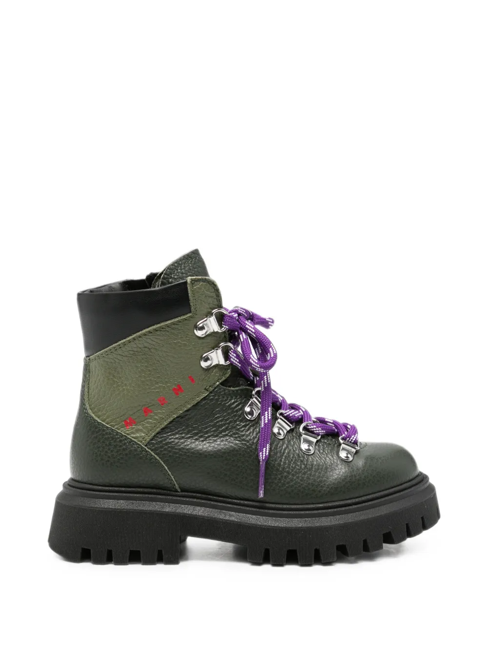 Marni Kids logo-print boots - Verde