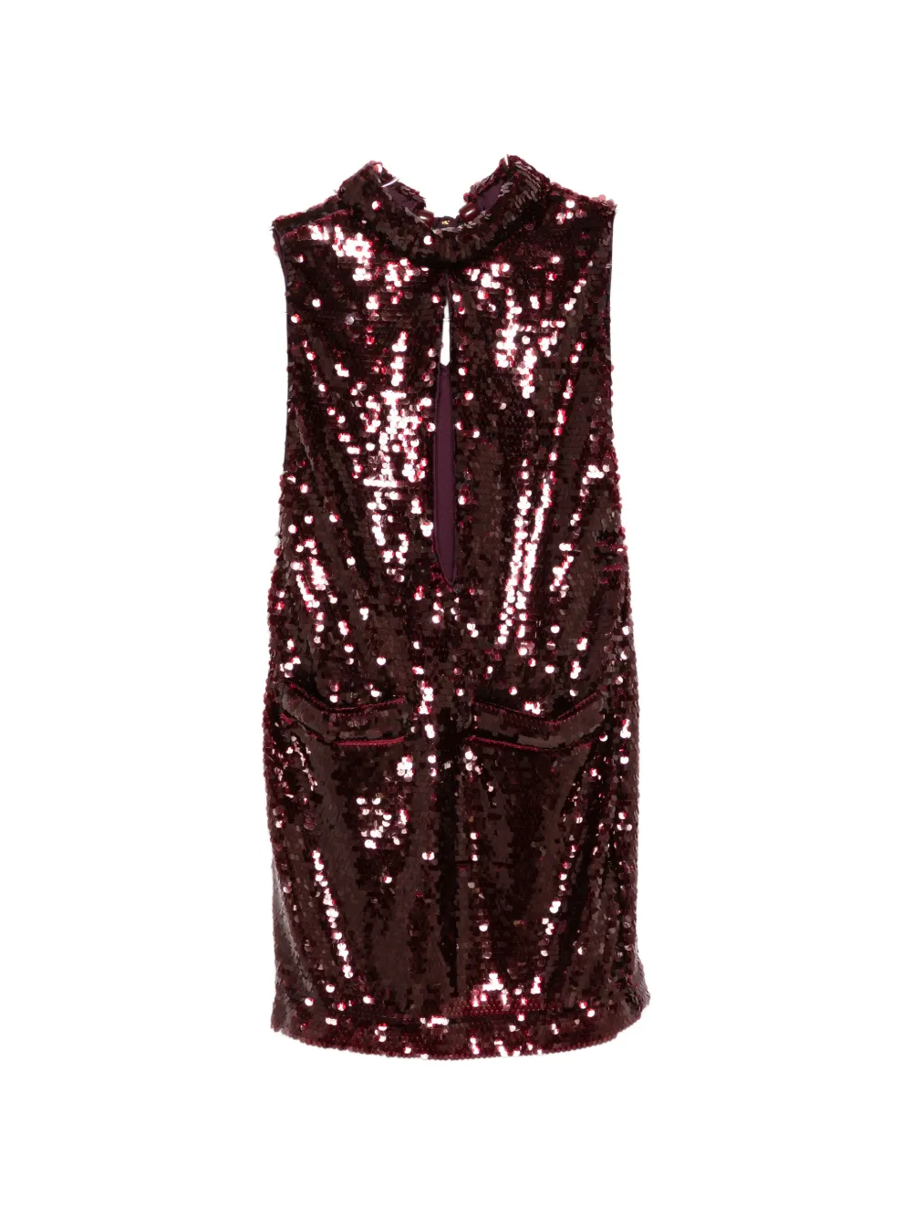 Adriana Degreas Sequin-embellished Cut-out Mini Dress In Red
