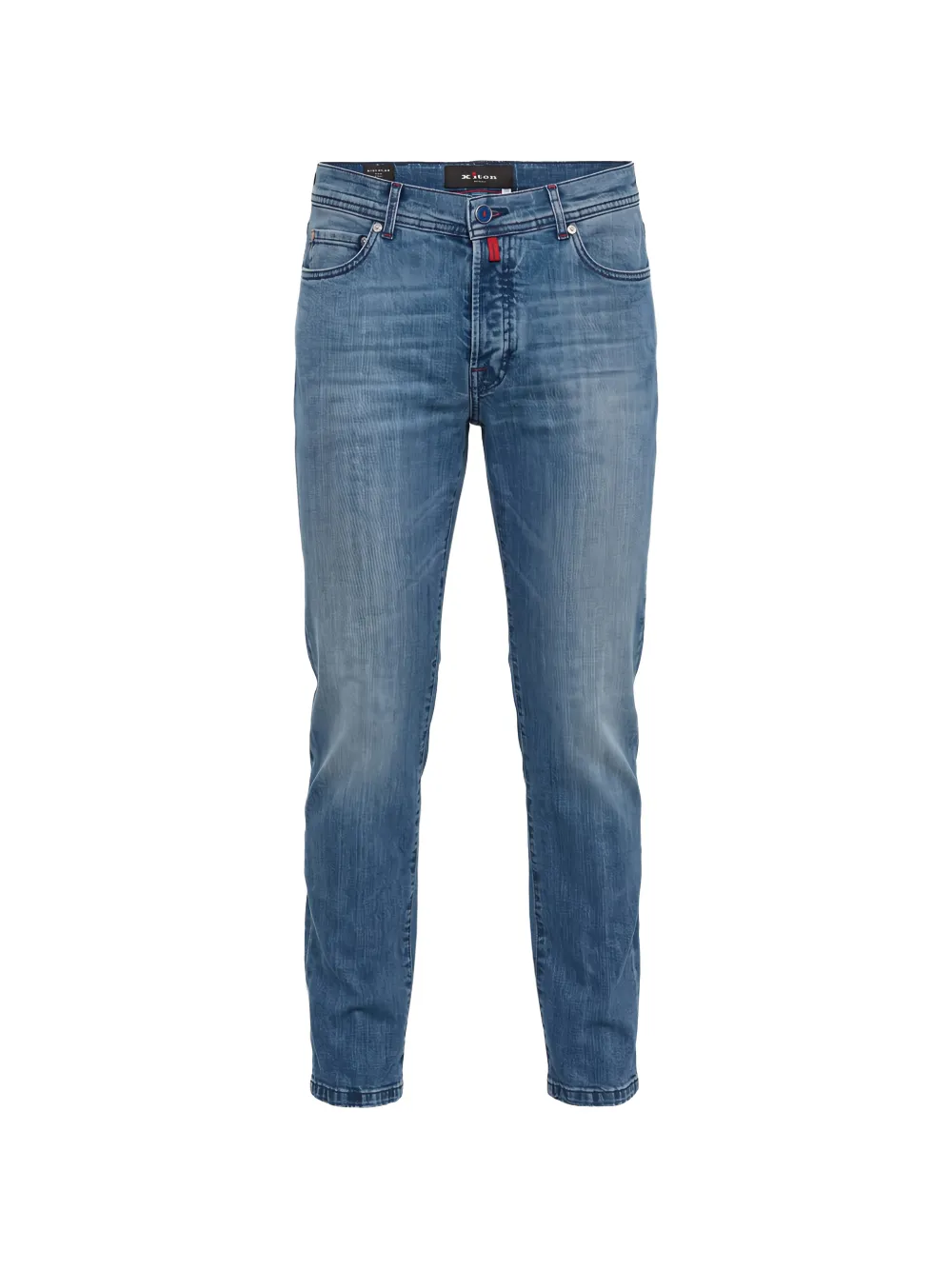 Kiton faded whiskered jeans - Blu