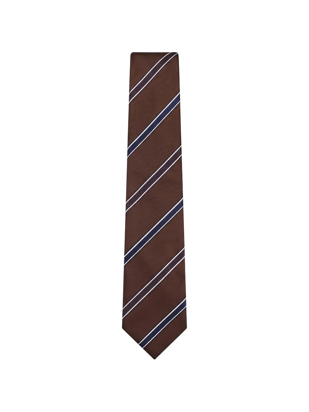 Kiton diagonal-stripe silk tie - Marrone