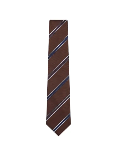Kiton diagonal-stripe silk tie