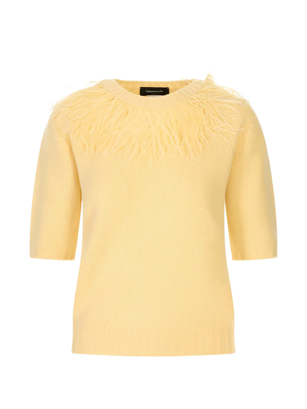 Fabiana Filippi feather-trim knitted sweater - Giallo