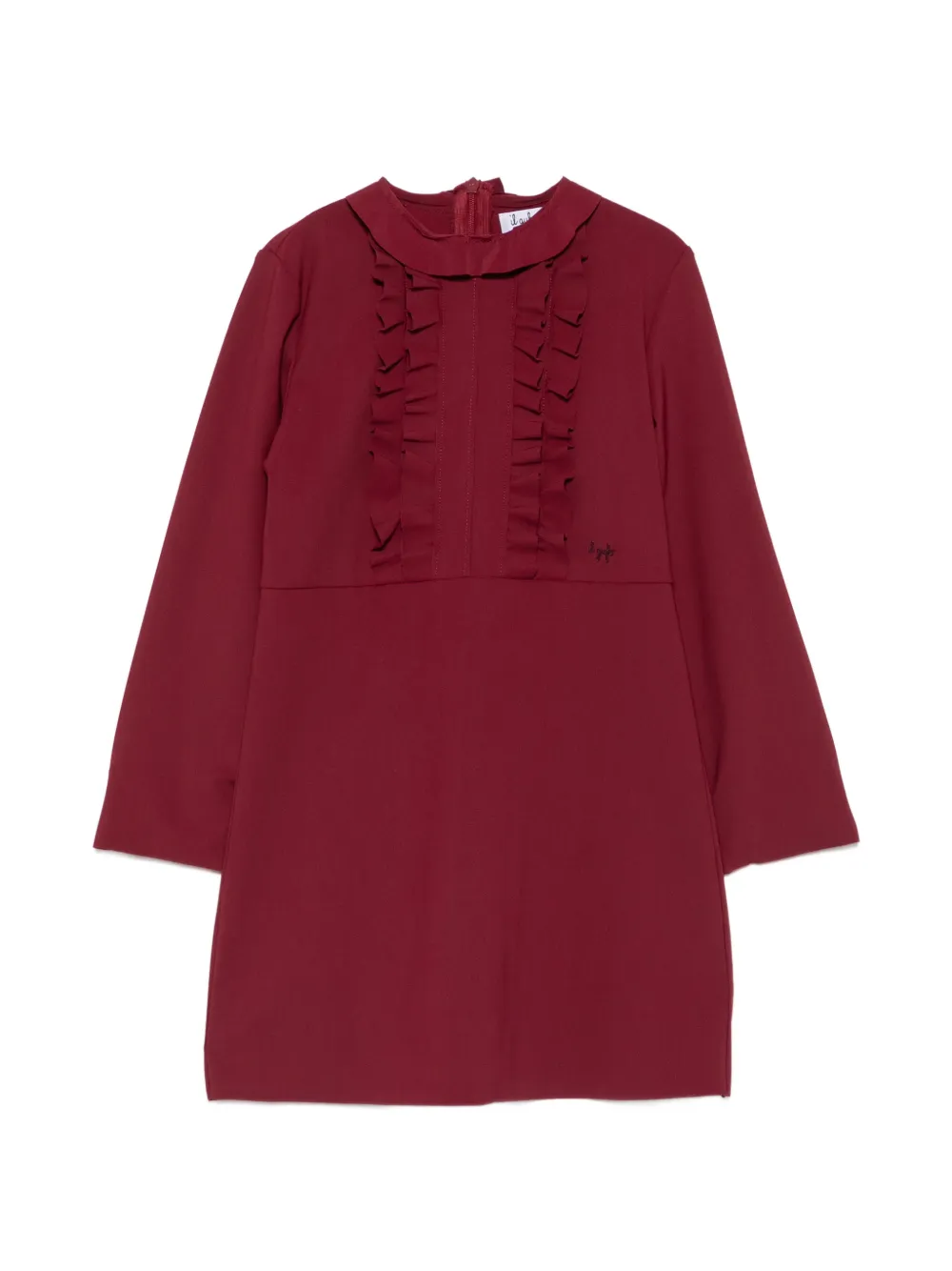 Il Gufo ruffled long-sleeve dress - Rosso