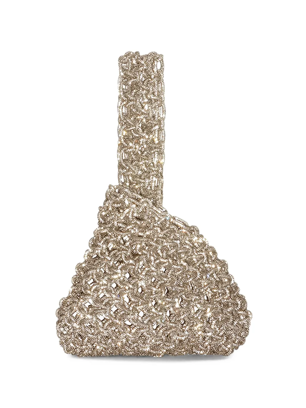 Hibourama Niky crystal-embellished woven clutch bag - Oro