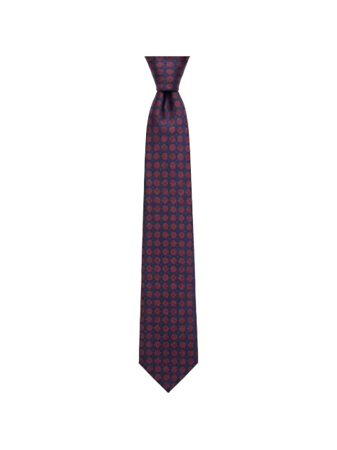 Kiton geometric-pattern silk tie