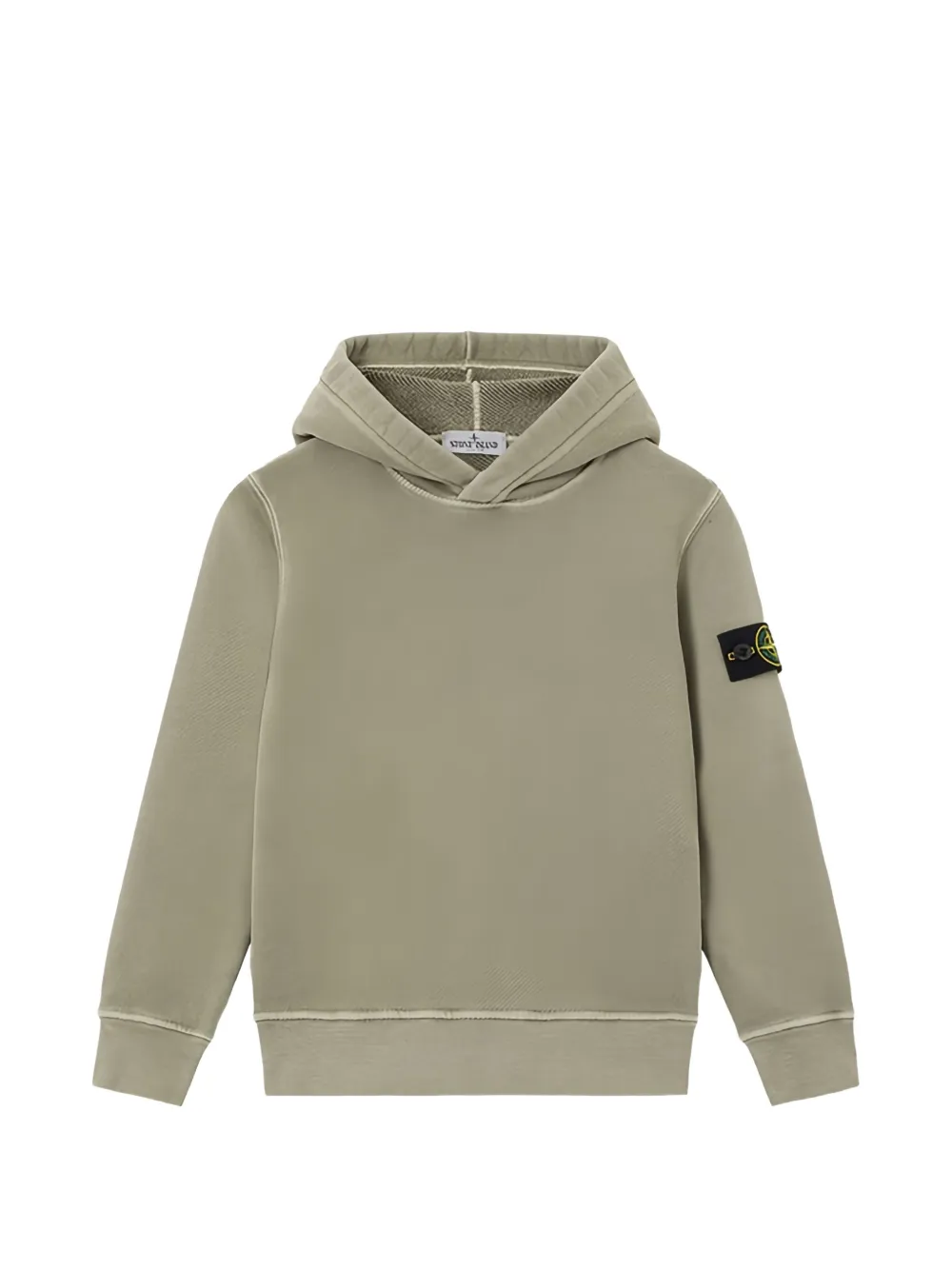 Stone Island Junior logo-patch hoodie - Verde