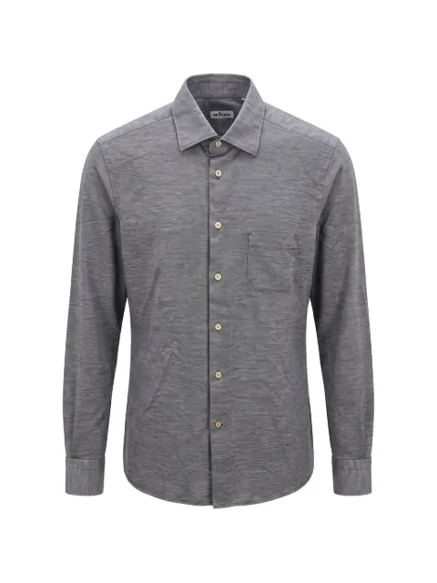 Kiton mélange-effect chest-pocket shirt