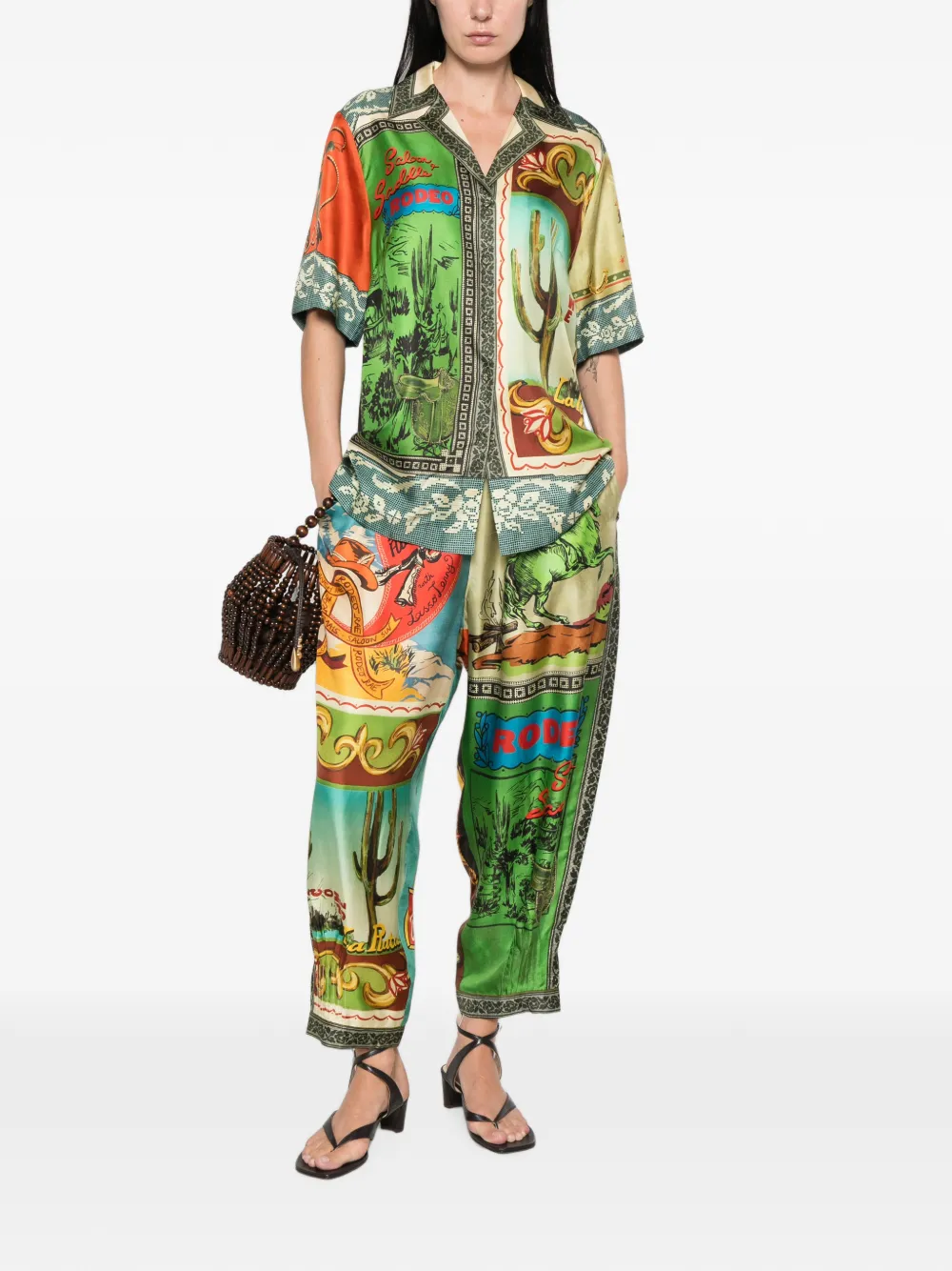 ALEMAIS Blouse met grafische print Groen