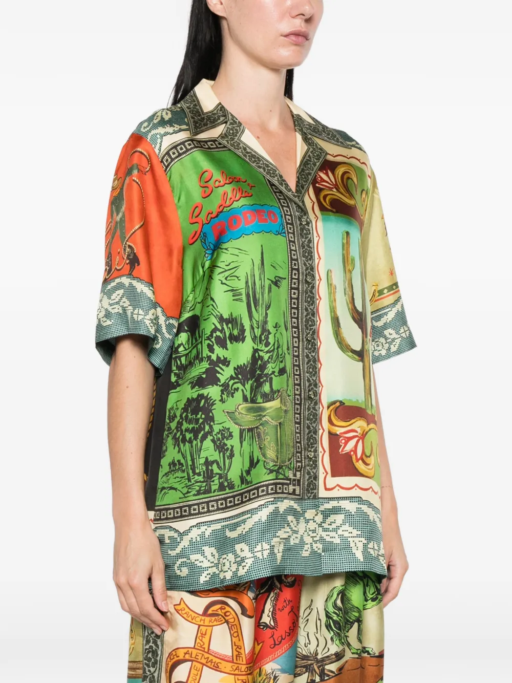 ALEMAIS Blouse met grafische print Groen