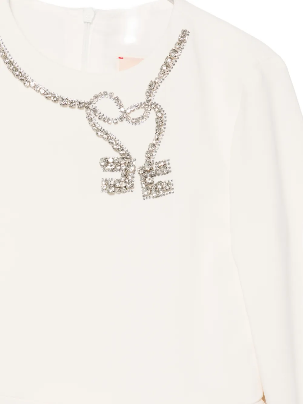 Elisabetta Franchi La Mia Bambina Jurk verfraaid met kristallen Wit