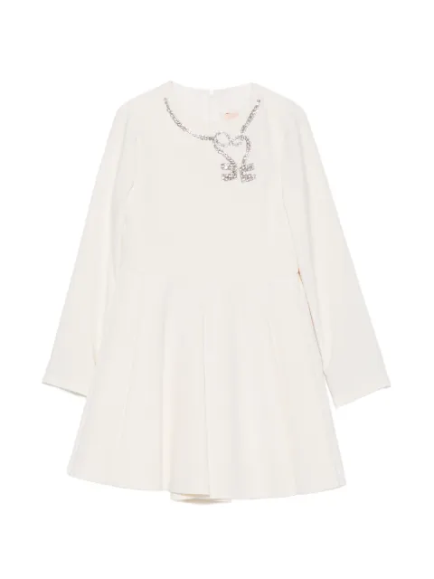 Elisabetta Franchi La Mia Bambina crystal-embellished pleated dress
