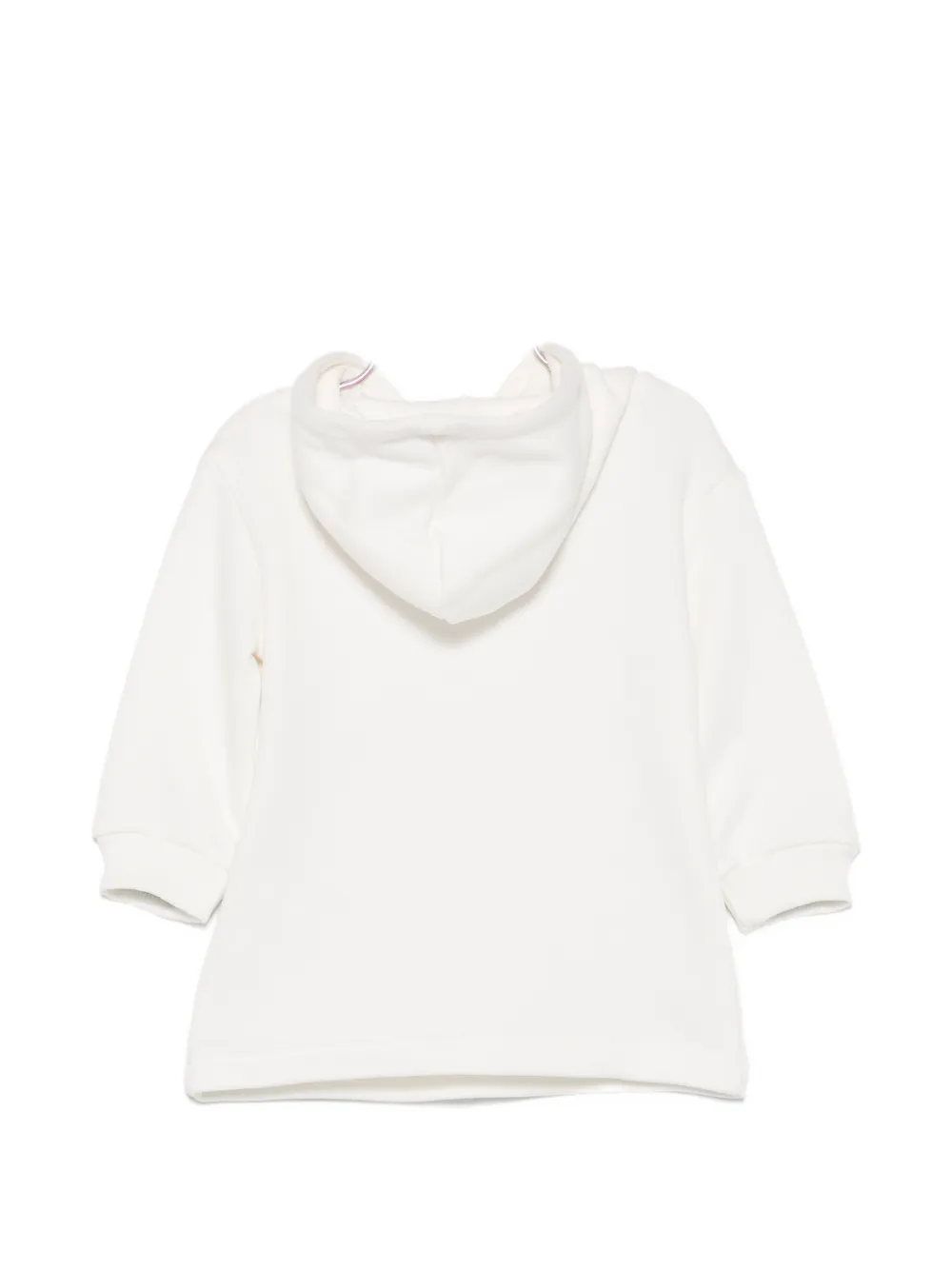Elisabetta Franchi La Mia Bambina Jurk met capuchon en logoprint Wit
