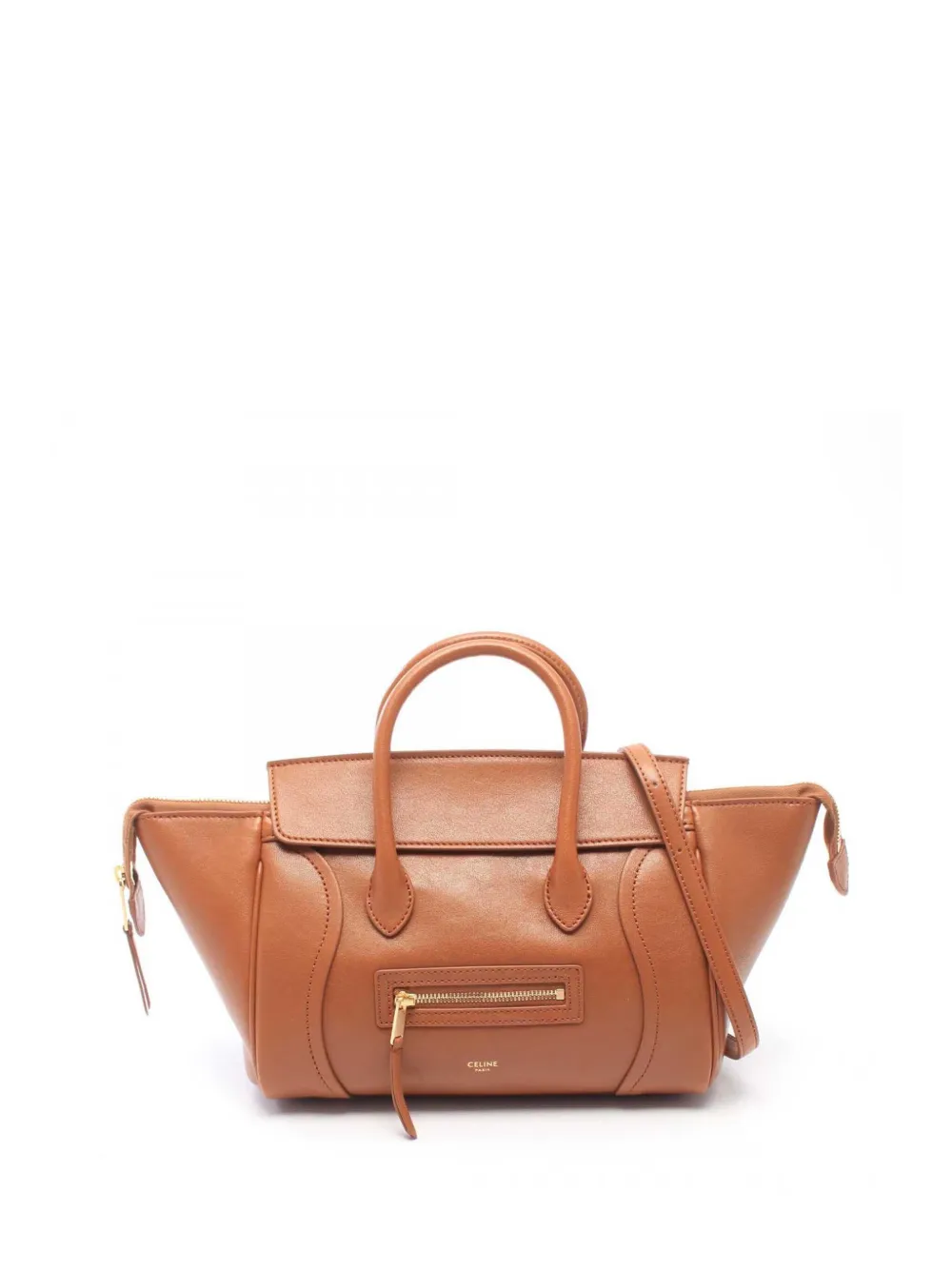 Celine Pre-Owned 2010-2026 Small Calfskin Little Luggage Top Handle Bag satchel - Marrone