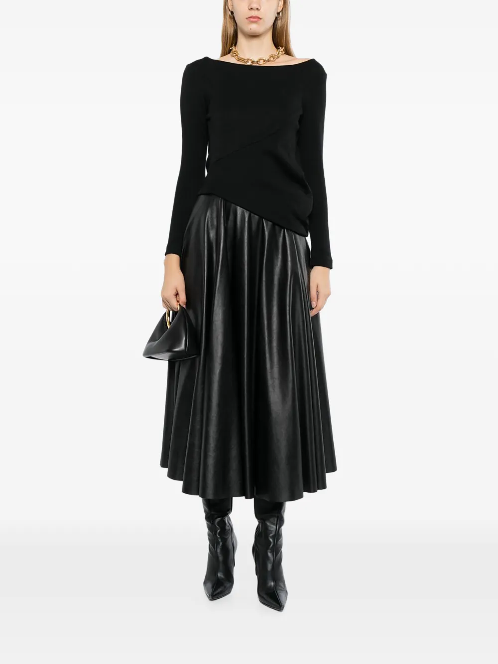 Jil Sander asymmetric long-sleeve sweater Zwart